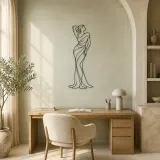 Art Deco Feminine Pose Metal Wall Art | Fashion Figure Wall Decor - lifestyle view 4