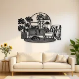 Record Player Corner Metal Wall Art | Music Room Wall Decor