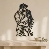 Tender Forehead Kiss Metal Wall Art | Romantic Couple Decor - lifestyle view 3