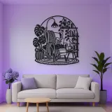 Reading Chair Corner Metal Wall Art | Cozy Home Metal Decor