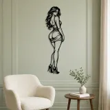 Body Line Twist Metal Wall Art | Minimalist Woman Line Art - lifestyle view 2