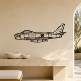 F86 Sabre Canada Airplane Silhouette Metal Wall Art, Metal Aircraft Silhouette, Aviation Wall Decor, Aviator Decor - lifestyle view 3
