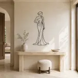 One Shoulder Gown Metal Wall Art | Fashion Figure Wall Decor - lifestyle view 3