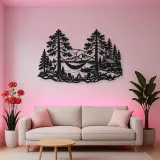 Hammock between Pines Metal Wall Art | Cozy Home Metal Decor