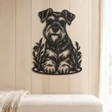 Schnauzer Portrait Metal Wall Art | Pet Lover Silhouette Decor - lifestyle view 5