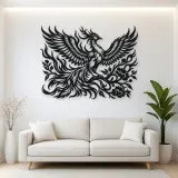 Phoenix Flame Flow Metal Wall Art | Celestial Boho Wall Decor