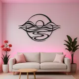 Five Line Horizon Metal Wall Art | Nature Silhouette Decor