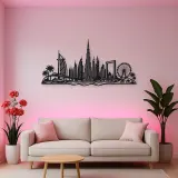 Dubai Skyline Arc Metal Wall Art | Travel and City Wall Decor