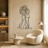 Cheek Kiss Lovers Metal Wall Art | Romantic Couple Decor - lifestyle view 5