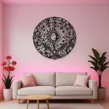 Zodiac Wheel Flow Metal Wall Art | Celestial Boho Wall Decor