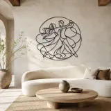 Contemporary Floor Flow Metal Wall Art | Couple Dance Wall Decor - lifestyle view 3