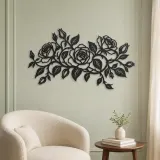 Rose Vine Embrace Metal Wall Art | Botanical Metal Wall Decor - lifestyle view 2