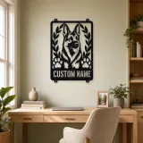 Personalized German Shepherd Metal Wall Art with Paw Prints - lifestyle view 4