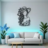 Faceless Fashion Muse Metal Wall Art | Minimalist Woman Line Art