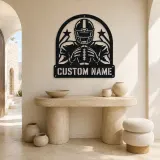Personalized Football Player Rising Stars Metal Wall Art - lifestyle view 3