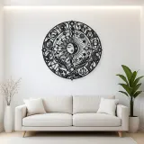 Zodiac Wheel Flow Metal Wall Art | Celestial Boho Wall Decor