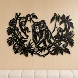 Monkey Jungle Vine Metal Wall Art | Wildlife Silhouette Decor - lifestyle view 5