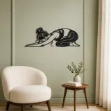 Calm Child Pose Metal Wall Art | Family Silhouette Decor - lifestyle view 2