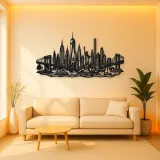 New York Skyline Flow Metal Wall Art | Travel and City Wall Decor