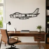 F86 Sabre Canada Airplane Silhouette Metal Wall Art, Metal Aircraft Silhouette, Aviation Wall Decor, Aviator Decor - lifestyle view 4