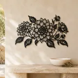 Dahlia Bloom Metal Wall Art | Botanical Metal Wall Decor - lifestyle view 3