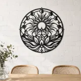 Solar Lotus Metal Wall Art | Botanical Metal Wall Decor - lifestyle view 4