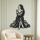 Quiet Self Love Metal Wall Art | Minimalist Woman Line Art - lifestyle view 2