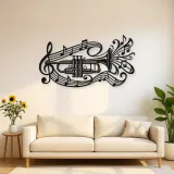Trumpet Sound Ribbon Metal Wall Art | Music Room Wall Decor