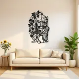 Wine Glass Vine Metal Wall Art | Botanical Metal Wall Decor