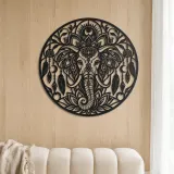 Spiritual Elephant Metal Wall Art | Wildlife Silhouette Decor - lifestyle view 5