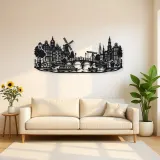 Amsterdam Canal Line Metal Wall Art | Travel and City Wall Decor