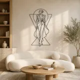 Cartel de metal personalizado de musa de pasarela geométrica | Decoración de figura de moda