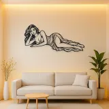 Reclining Side Line Metal Wall Art | Minimalist Woman Line Art