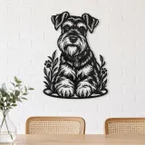 Schnauzer Portrait Metal Wall Art | Pet Lover Silhouette Decor - lifestyle view 4