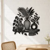 Boho Vase Trio Metal Wall Art | Cozy Home Metal Decor - lifestyle view 4