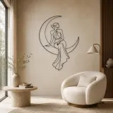 Moon Curve Model Metal Wall Art | Celestial Woman Wall Decor - lifestyle view 5