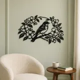 Bluebird Floral Arch Metal Wall Art | Wildlife Silhouette Decor - lifestyle view 2