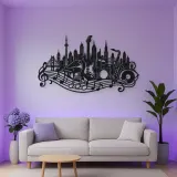 Musical City Skyline Metal Wall Art | Travel and City Wall Decor