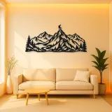 Climber Summit Moment Metal Wall Art | Nature Silhouette Decor