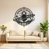 Saturn Ring Rhythm Metal Wall Art | Celestial Boho Wall Decor