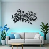 Rose Vine Embrace Metal Wall Art | Botanical Metal Wall Decor