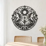 Twin Crescent Balance Metal Wall Art | Modern Abstract Metal Decor - lifestyle view 4
