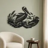 Pelican Coastline Metal Wall Art | Coastal and Nautical Wall Decor - lifestyle view 2
