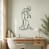 Arched Back Flow Metal Wall Art | Feminine Figure Wall Decor - lifestyle view 4