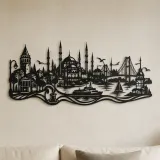 Décoration murale en métal Istanbul Skyline Flow | Décor de voyage et de ville