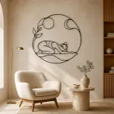 Child Pose Calm Metal Wall Art | Yoga and Meditation Wall Decor - lifestyle view 5