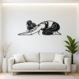 Calm Child Pose Metal Wall Art | Family Silhouette Decor
