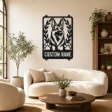 Décoration murale en métal personnalisée berger allemand avec empreintes de pattes