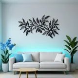 Olive Branch Flow Metal Wall Art | Botanical Metal Wall Decor