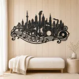 Musical City Skyline Metal Wall Art | Travel and City Wall Decor - lifestyle view 5